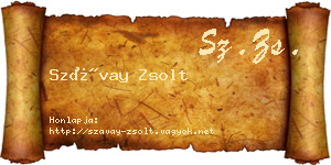 Szávay Zsolt névjegykártya